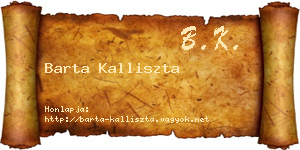 Barta Kalliszta névjegykártya